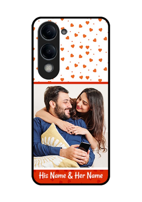 Vivo Y19 5G Custom Glass Phone Case - Orange Love Symbol Design