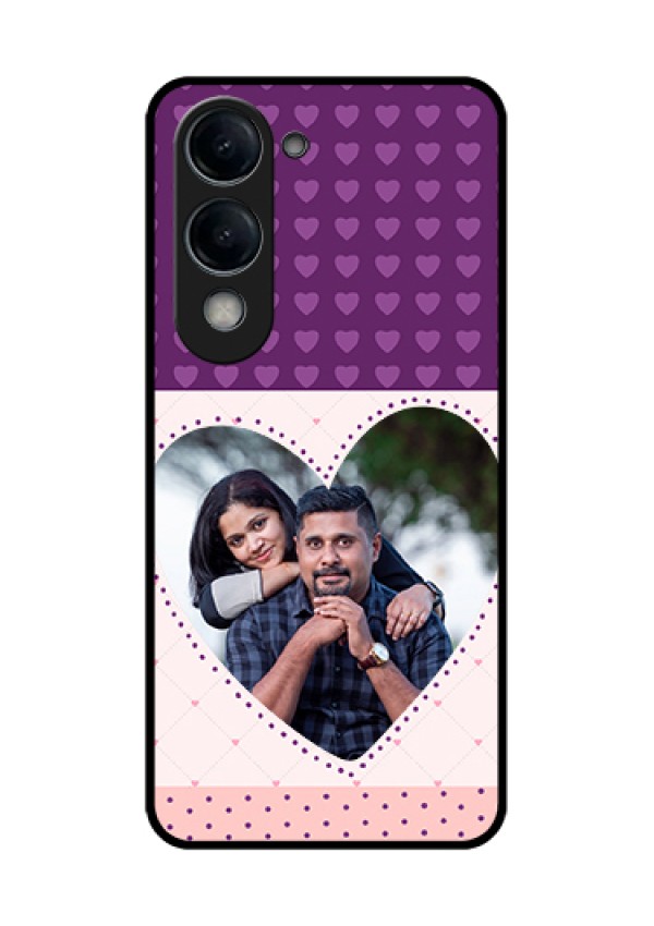 Vivo Y19 5G Custom Glass Phone Case - Violet Love Dots Design