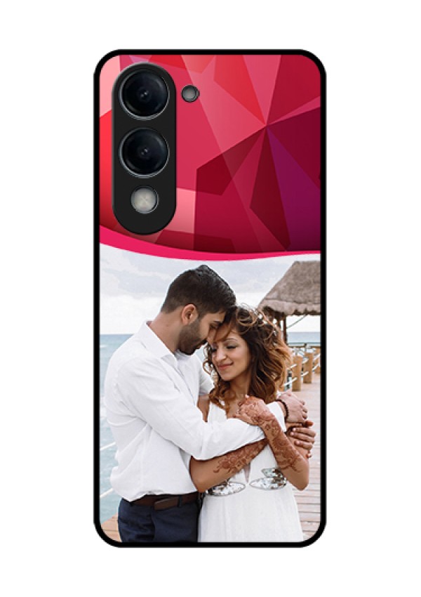Vivo Y19 5G Custom Glass Phone Case - Red Abstract Design