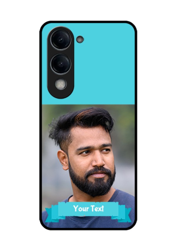 Vivo Y19 5G Custom Glass Phone Case - Blue Color Design