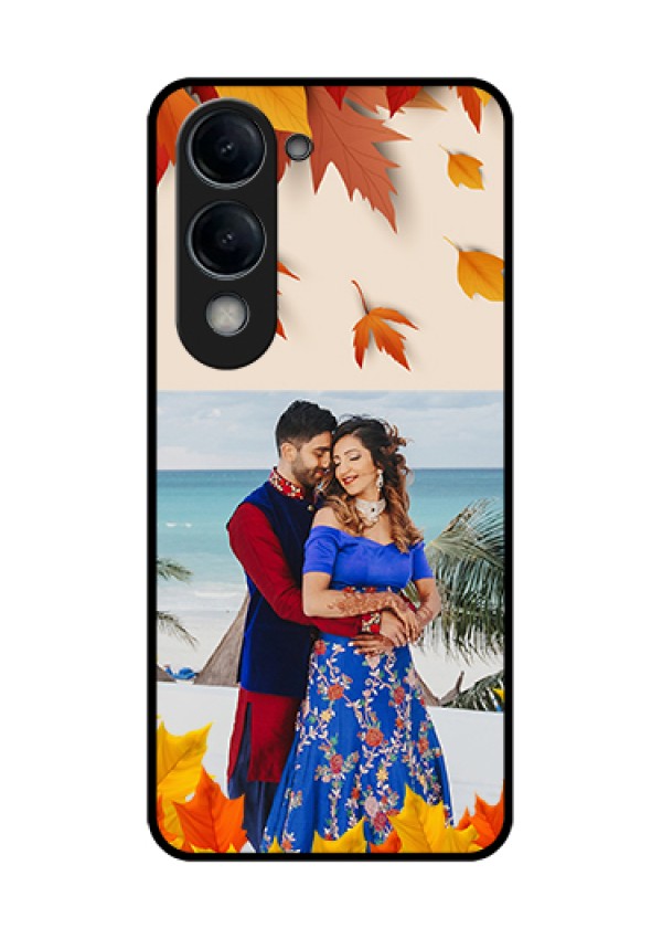 Vivo Y19 5G Custom Glass Phone Case - Autumn Maple Leaves Design