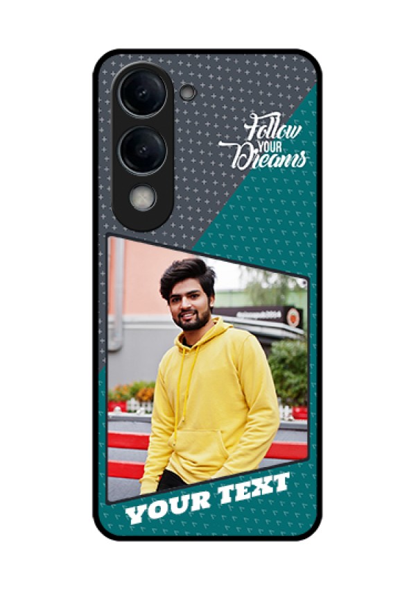 Vivo Y19 5G Custom Glass Phone Case - Background Pattern Design With Quote
