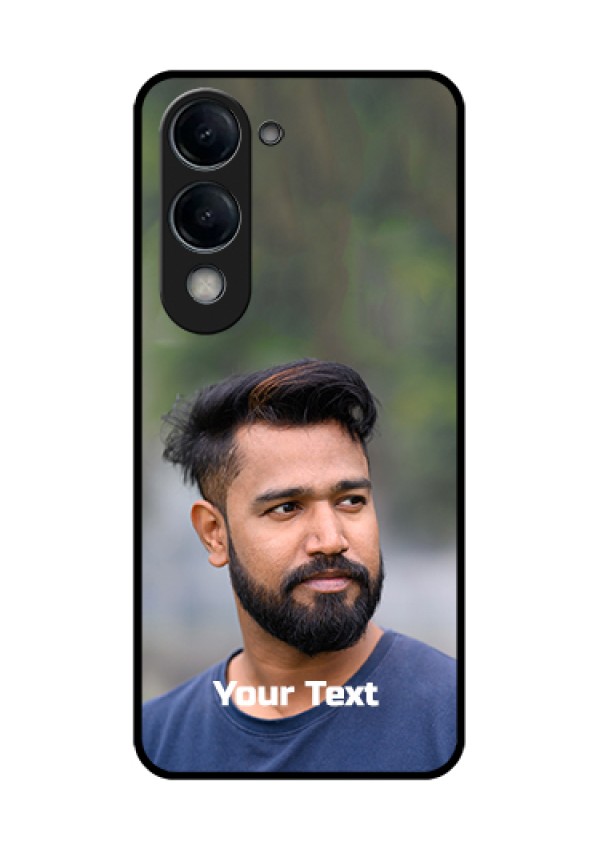 Vivo Y19 5G Custom Glass Phone Case - Photo With Text Design