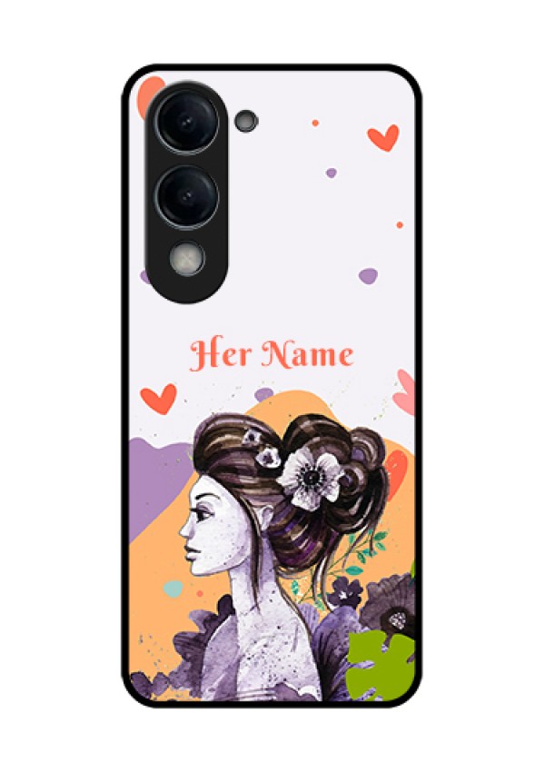 Vivo Y19 5G Custom Glass Phone Case - Woman And Nature Design