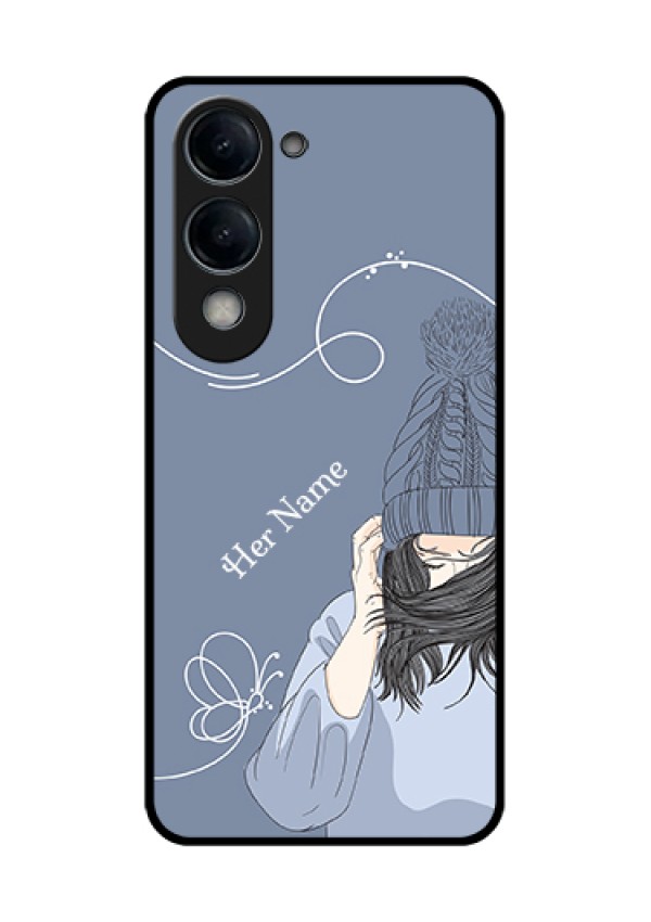 Vivo Y19 5G Custom Glass Phone Case - Girl In Winter Outfit Design