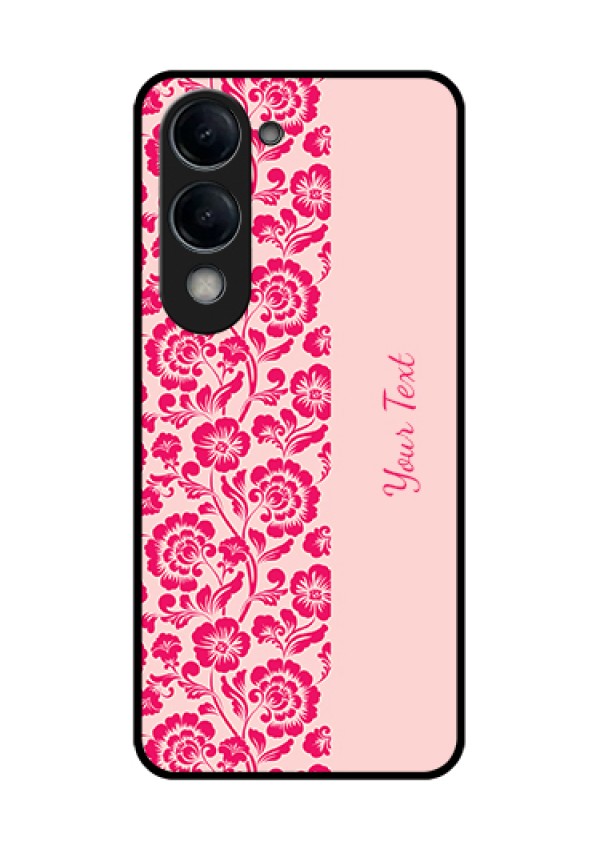 Vivo Y19 5G Custom Glass Phone Case - Attractive Floral Pattern Design