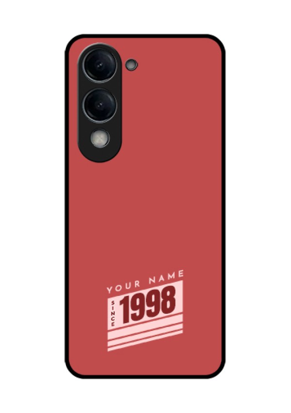 Vivo Y19 5G Custom Glass Phone Case - Red Custom Year Of Birth Design