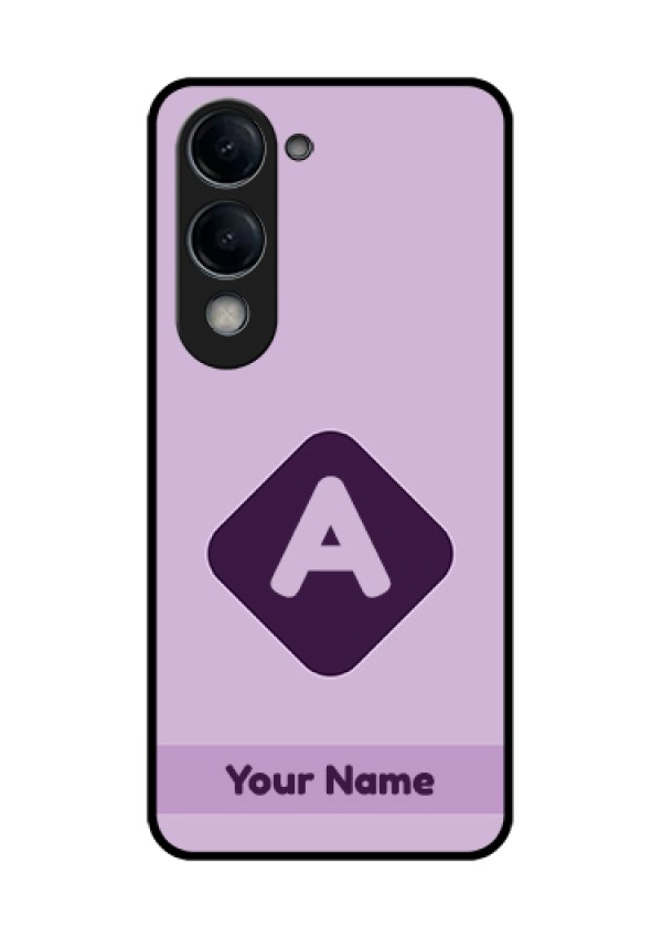 Vivo Y19 5G Custom Glass Phone Case - Custom Letter In Curved Badge Design