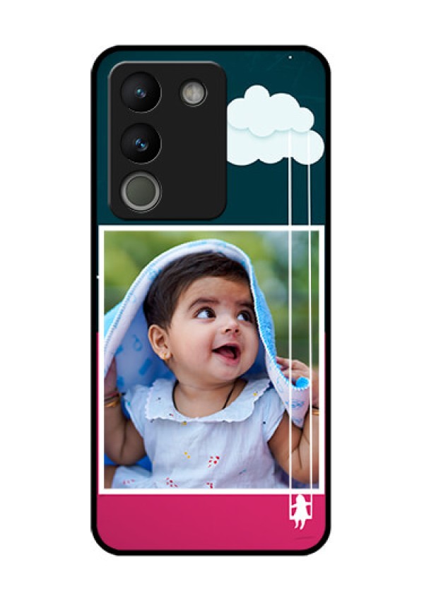 Vivo Y200 5G Custom Glass Phone Case - Cute Girl With Cloud Design
