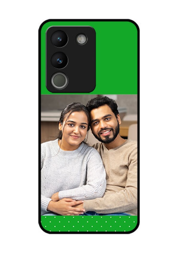 Vivo Y200 5G Custom Glass Phone Case - Green Pattern Design