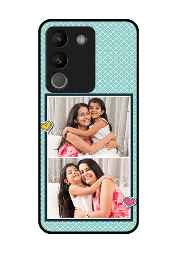 Vivo Y200 5G Custom Glass Phone Case - 2 Image Holder With Pattern Design