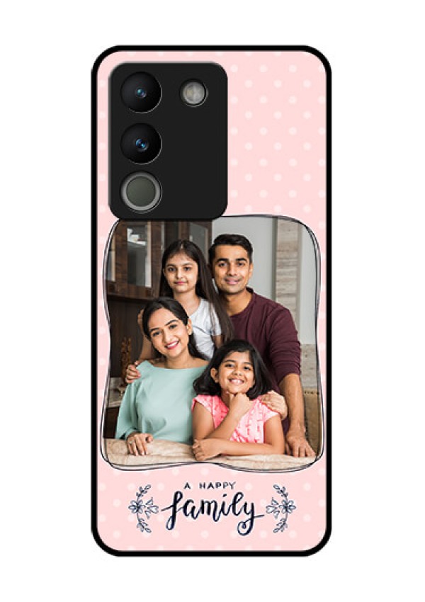 Vivo Y200 5G Custom Glass Phone Case - Family With Dots Design