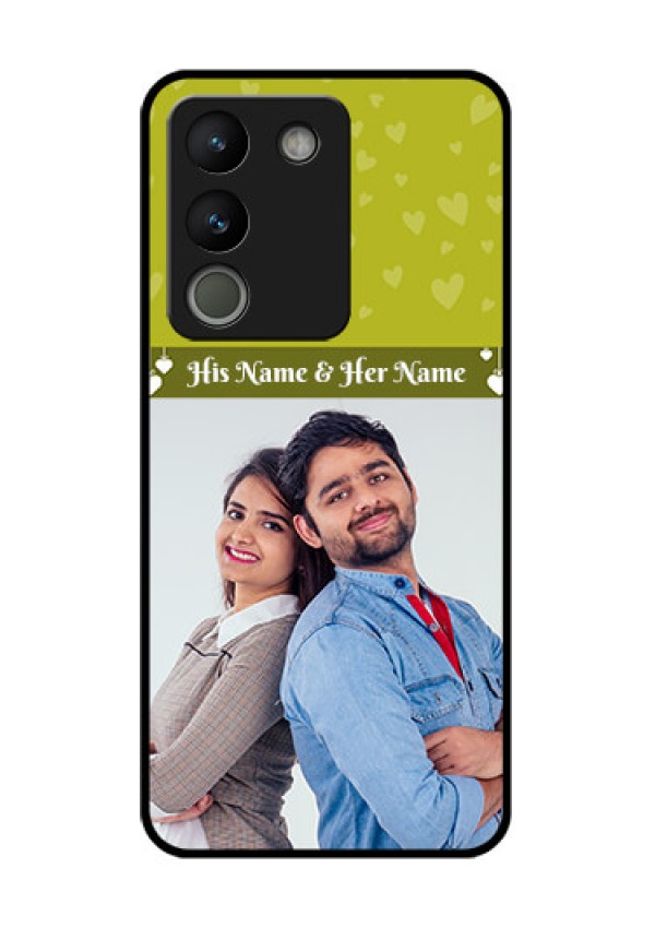 Vivo Y200 5G Custom Glass Phone Case - You & Me Heart Design