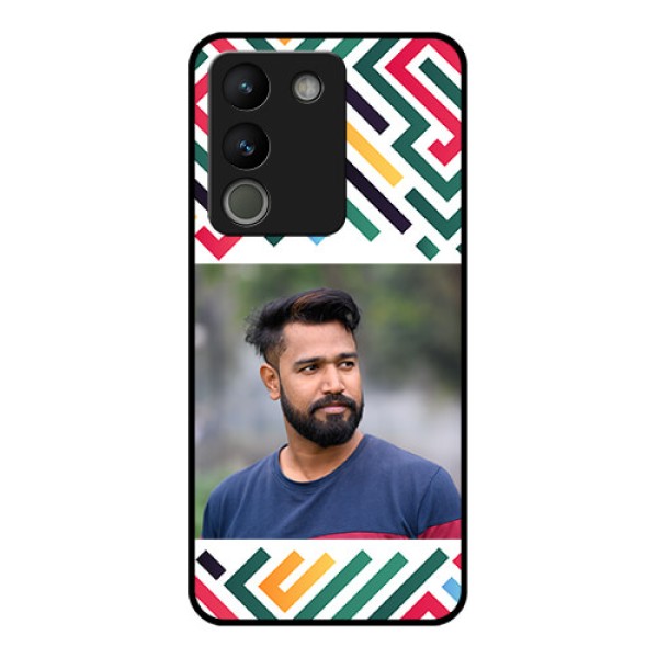 Vivo Y200 5G Custom Glass Phone Case - Colorful Maze Pattern Design Vivo Y200 5G Custom Glass Phone Case - Colorful Maze Pattern Design