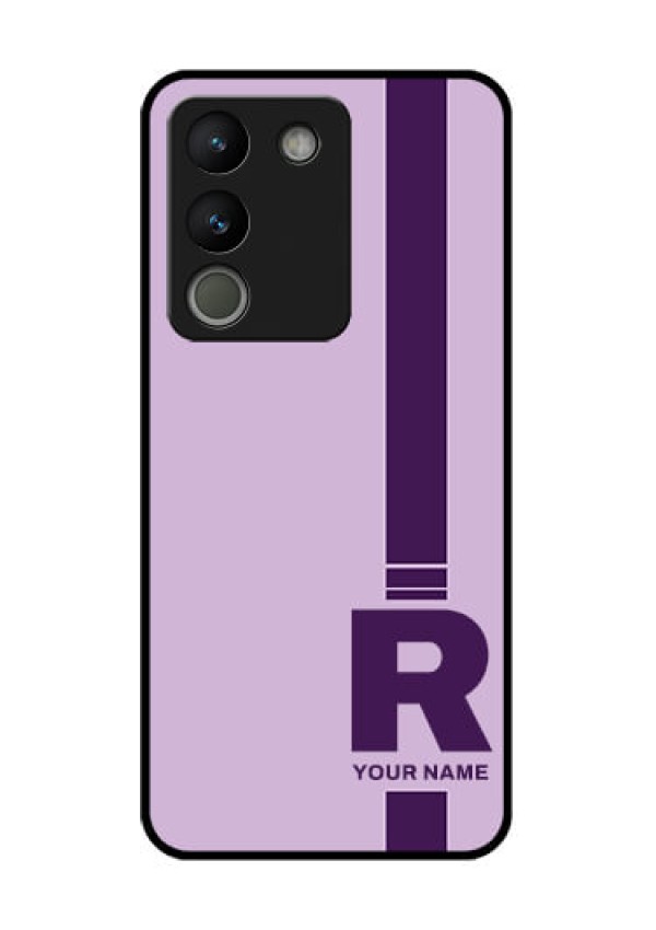 Vivo Y200 5G Custom Glass Phone Case - Simple Dual Tone Stripe With Name Design