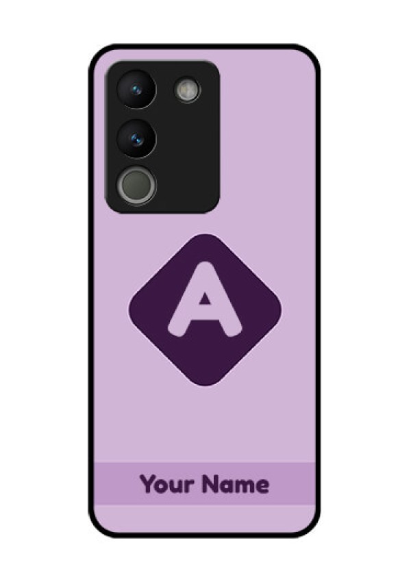 Vivo Y200 5G Custom Glass Phone Case - Custom Letter In Curved Badge Design