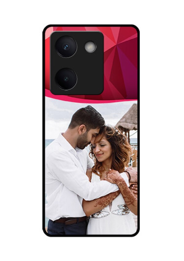 Vivo Y200 Pro 5G Custom Glass Phone Case - Red Abstract Design
