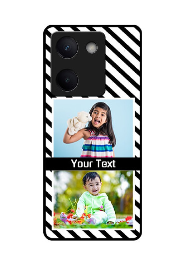 Vivo Y200 Pro 5G Custom Glass Phone Case - Black And White Stripes Design