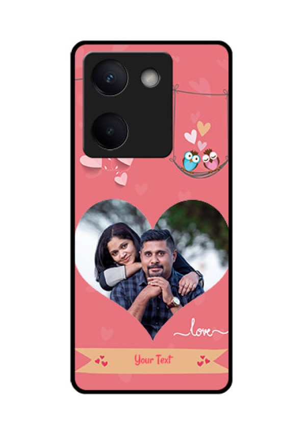 Vivo Y200 Pro 5G Custom Glass Phone Case - Peach Color Love Design
