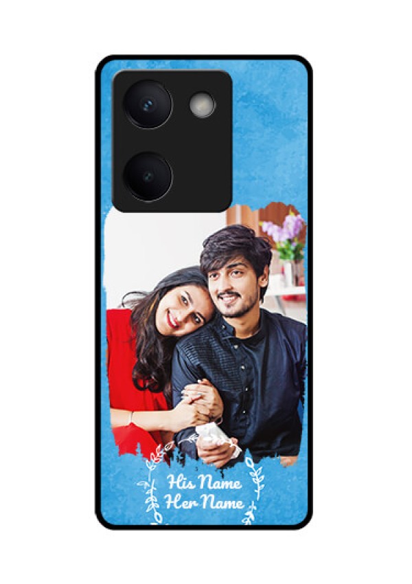 Vivo Y200 Pro 5G Custom Glass Phone Case - Blue Color Vintage Design