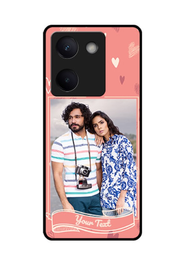 Vivo Y200 Pro 5G Custom Glass Phone Case - Love Doodle Art Design