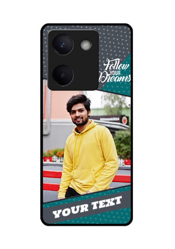 Vivo Y200 Pro 5G Custom Glass Phone Case - Background Pattern Design With Quote
