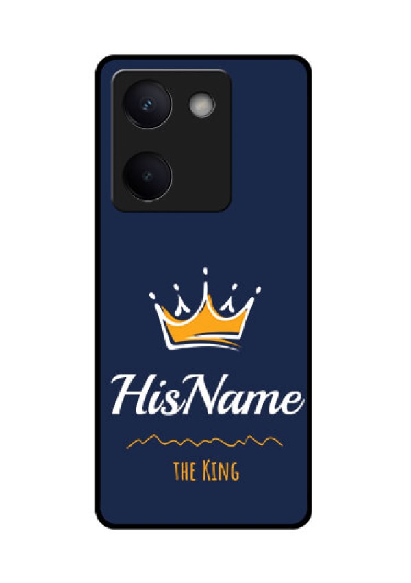 Vivo Y200 Pro 5G Custom Glass Phone Case - King With Name Design