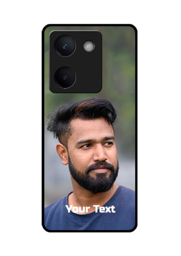 Vivo Y200 Pro 5G Custom Glass Phone Case - Photo With Text Design