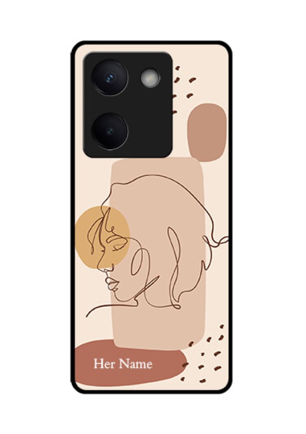 Vivo Y200 Pro 5G Custom Glass Phone Case - Calm Woman Line Art Design