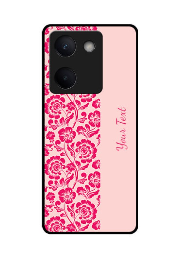Vivo Y200 Pro 5G Custom Glass Phone Case - Attractive Floral Pattern Design