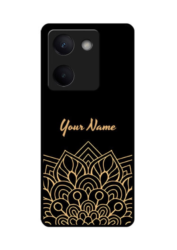 Vivo Y200 Pro 5G Custom Glass Phone Case - Golden Mandala Design