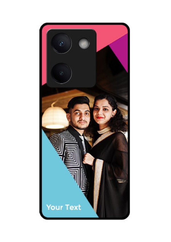 Vivo Y200 Pro 5G Custom Glass Phone Case - Stacked Triple Colour Design