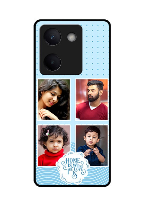 Vivo Y200 Pro 5G Custom Glass Phone Case - Cute Love Quote With 4 Pic Upload Design