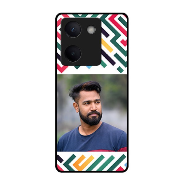 Vivo Y200 Pro 5G Custom Glass Phone Case - Colorful Maze Pattern Design Vivo Y200 Pro 5G Custom Glass Phone Case - Colorful Maze Pattern Design