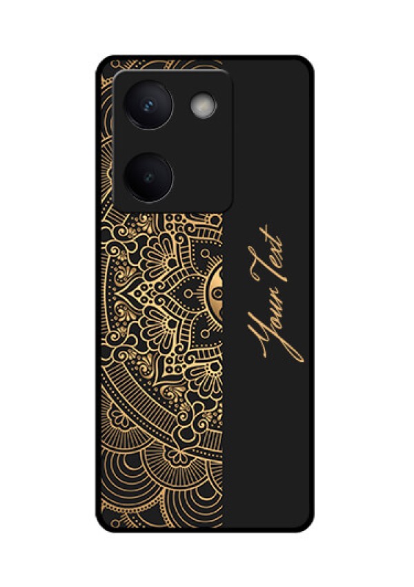 Vivo Y200 Pro 5G Custom Glass Phone Case - Mandala Art With Custom Text Design