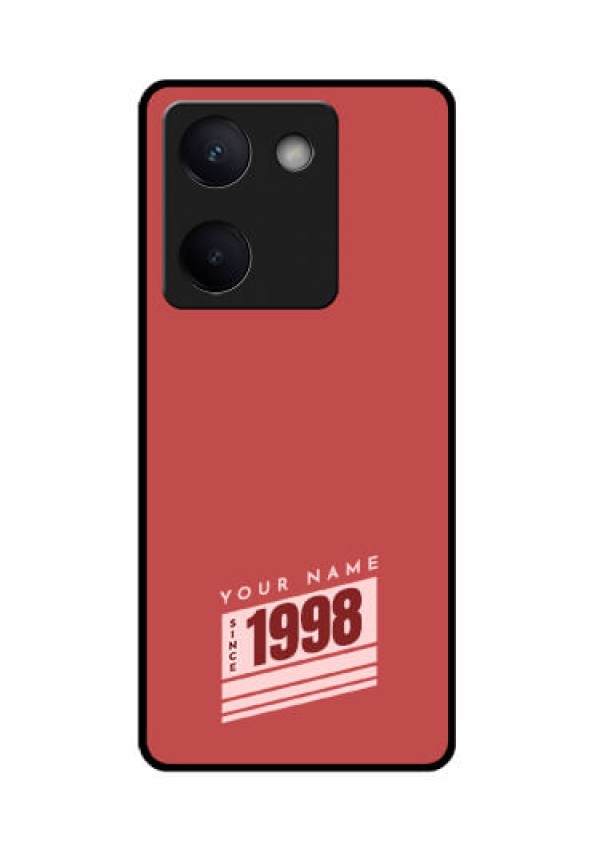 Vivo Y200 Pro 5G Custom Glass Phone Case - Red Custom Year Of Birth Design