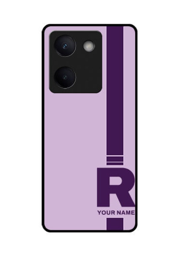 Vivo Y200 Pro 5G Custom Glass Phone Case - Simple Dual Tone Stripe With Name Design