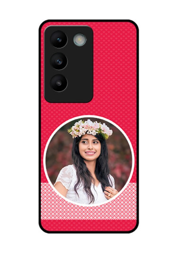 Vivo Y200E 5G Custom Glass Phone CasePink Color Pattern Design