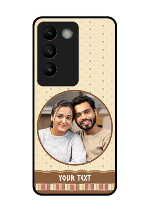 Vivo Y200E 5G Custom Glass Phone CaseBrown Dotted Mobile Case Design