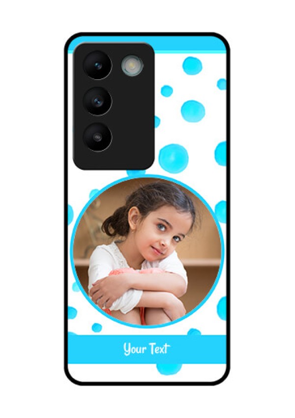Vivo Y200E 5G Custom Glass Phone CaseBlue Bubbles Pattern Design