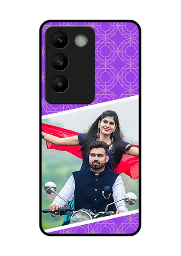 Vivo Y200E 5G Custom Glass Phone CaseViolet Color Pattern Design