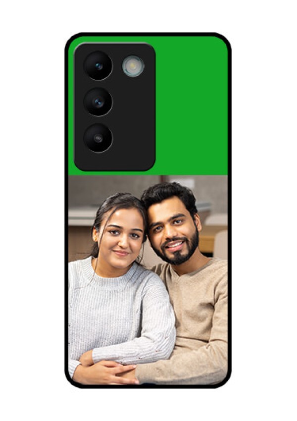 Vivo Y200E 5G Custom Glass Phone CaseGreen Pattern Design