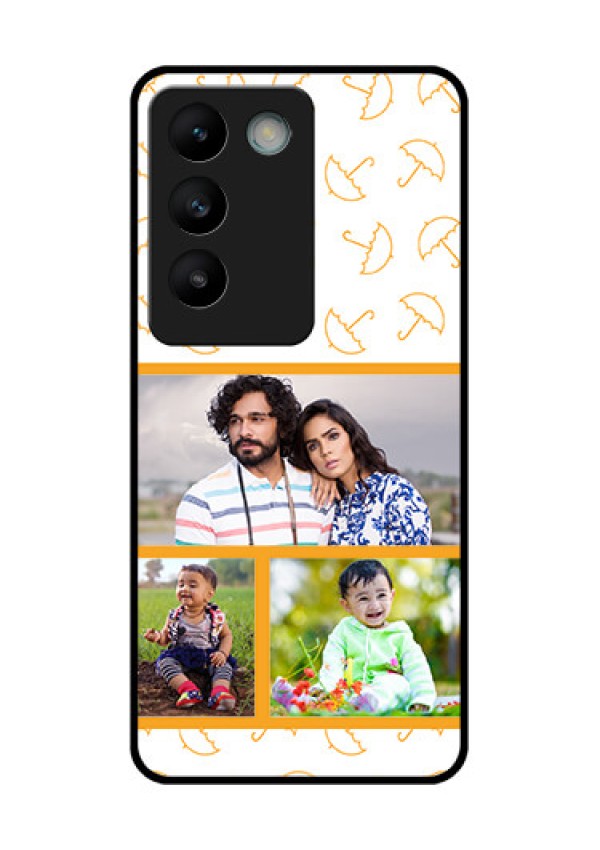 Vivo Y200E 5G Custom Glass Phone CaseYellow Pattern Design