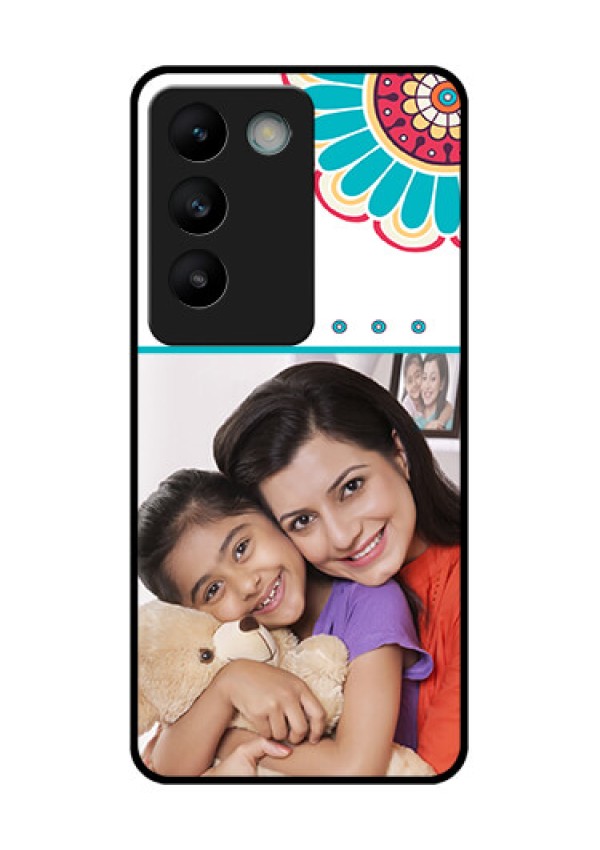 Vivo Y200E 5G Custom Glass Phone CaseFlower Design
