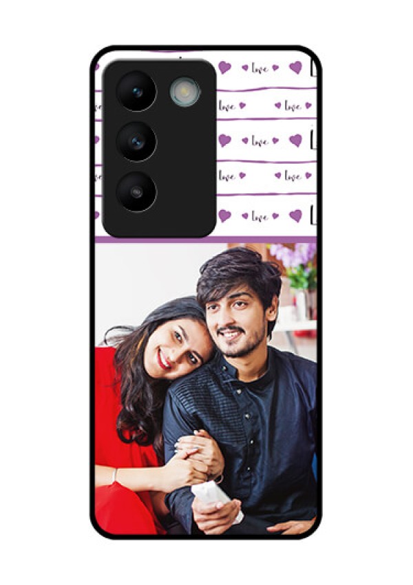Vivo Y200E 5G Custom Glass Phone CaseCouples Heart Design