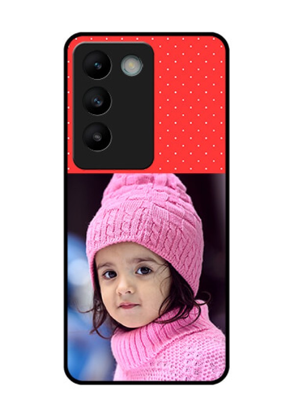 Vivo Y200E 5G Custom Glass Phone CaseRed Pattern Design