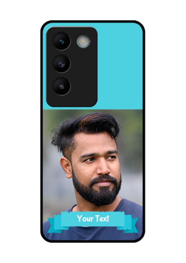Vivo Y200E 5G Custom Glass Phone CaseBlue Color Design