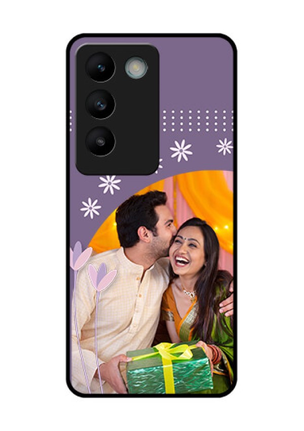 Vivo Y200E 5G Custom Glass Phone CaseLavender Flowers Design