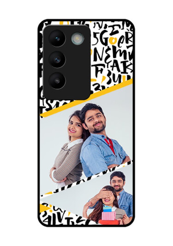 Vivo Y200E 5G Custom Glass Phone CaseLetters Pattern Design
