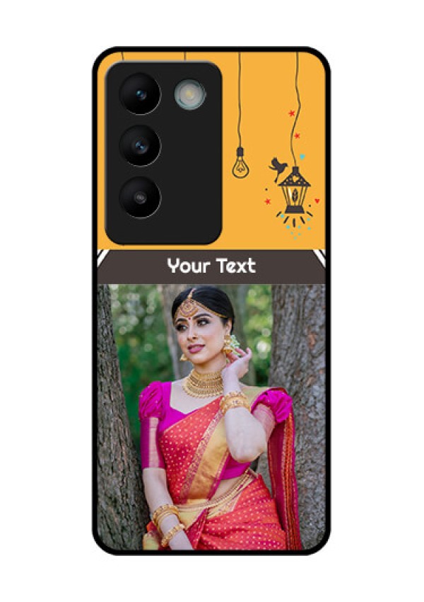 Vivo Y200E 5G Custom Glass Phone CaseWith Family Picture And Icons